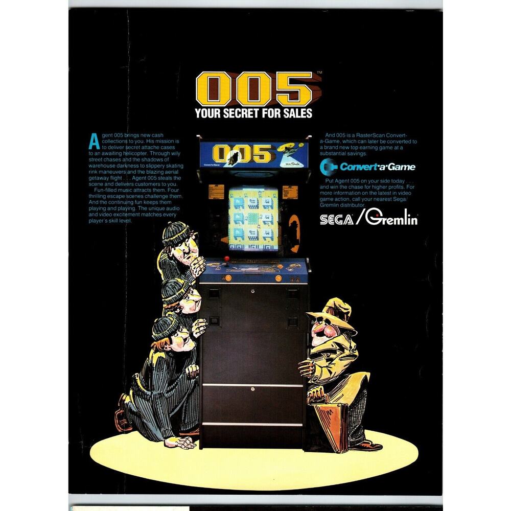 005 Arcade Flyer Original 1982 Video Game Art Promo 8.5" x 11" Vintage Gremlin